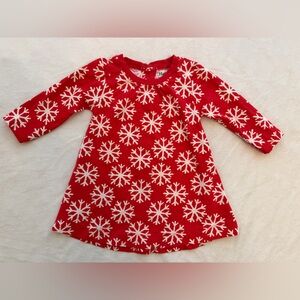 Hatley Red and White Snowflake Long Sleeve Dress